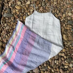 C&C California Classic White Linen Maxi Dress